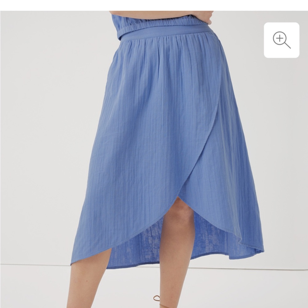 Pact Coastal Double Gauze Skirt in Wedgewood